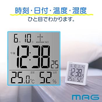 Amazon.co.jp: MAG(マグ) 目覚まし時計 置き時計 デジタル 温度